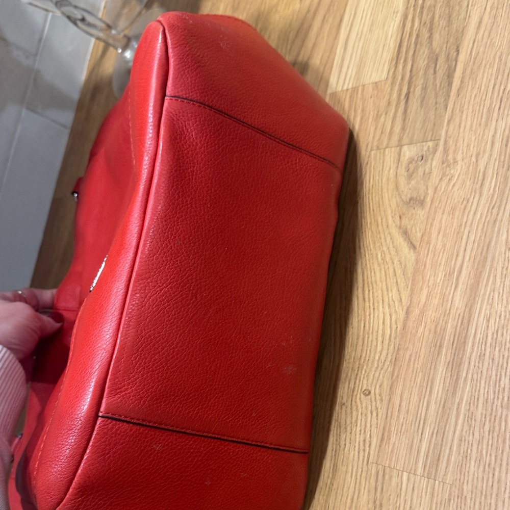 Coach Vibrant Red Leather Tote - Picture 3 of 5